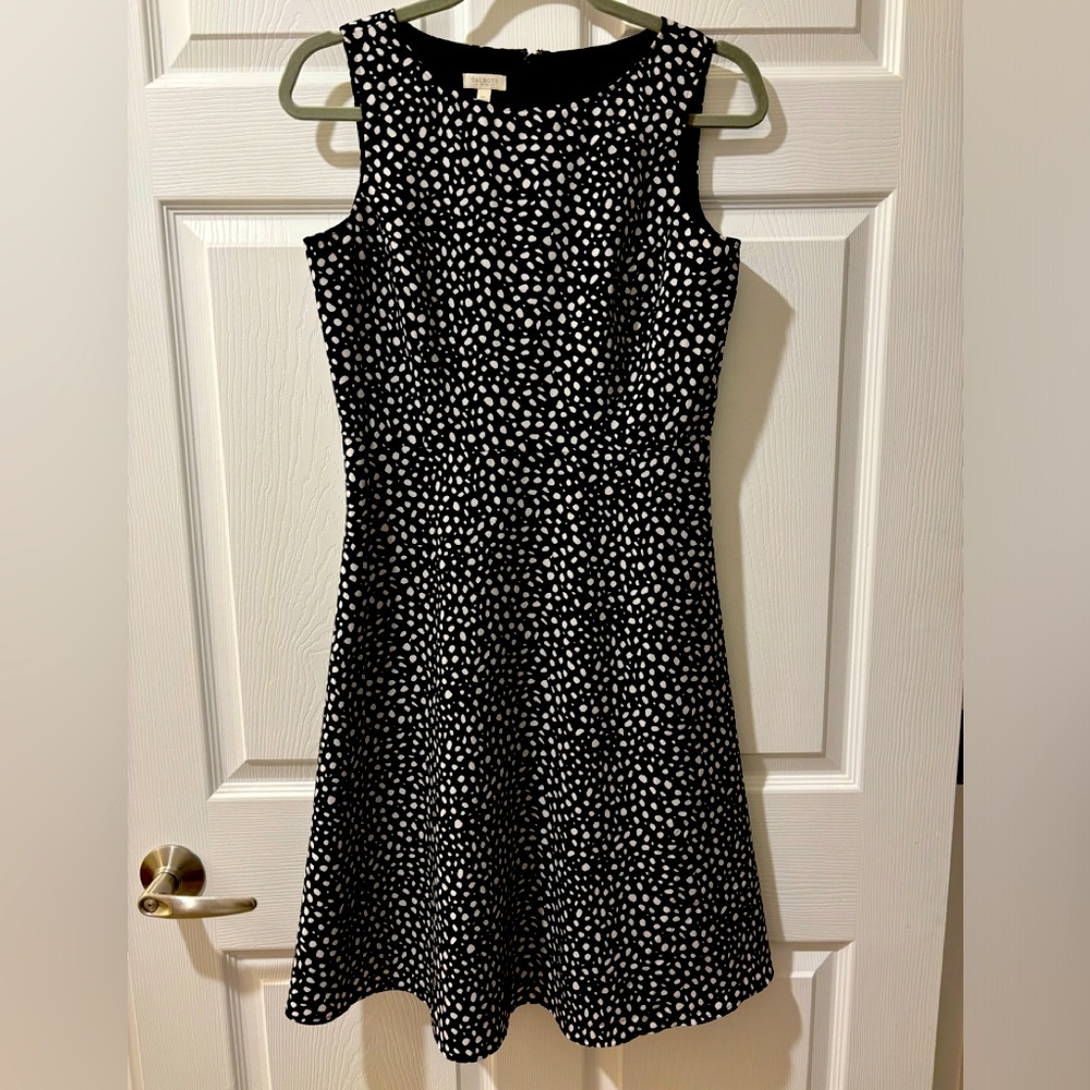 Talbots size 4 polkadot swing dress color, blue and white